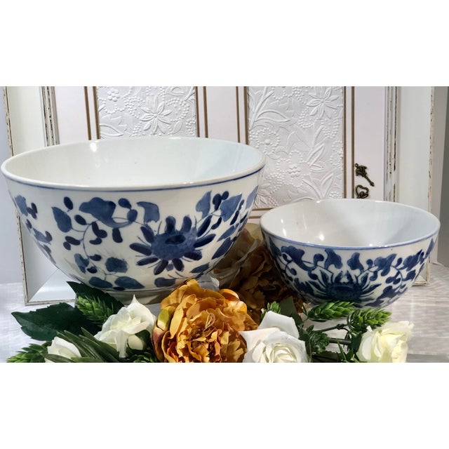 Set Of 4 Porcelain Bowls Oriental Blue And White Decorative Bowls Chairish