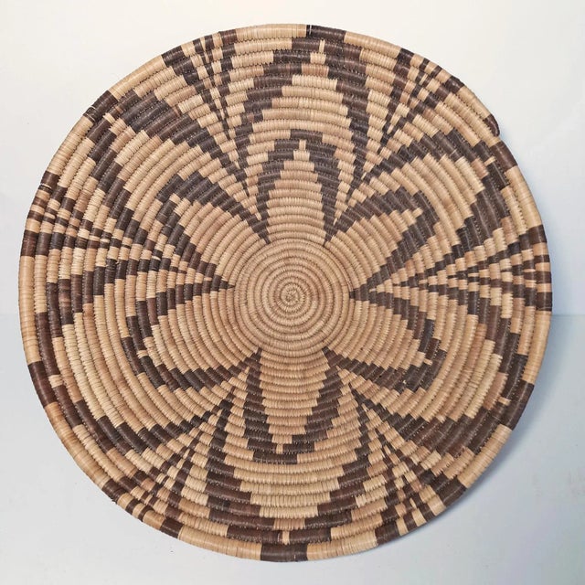 1980s Vintage African Tribal Style Hand Woven Bowl Coil Basket For Sale - Image 5 of 5