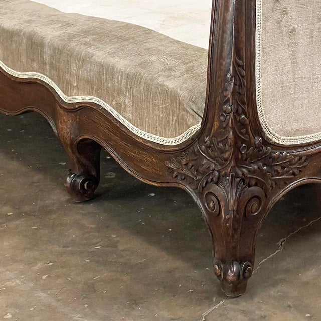 Burnt Umber Antique French Louis XV Day Bed ~ Sofa For Sale - Image 8 of 13