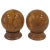 Italian Yellow Marbleized Pottery Ball Spheres on Pedestal Bases - a Pair For Sale - Image 11 of 11