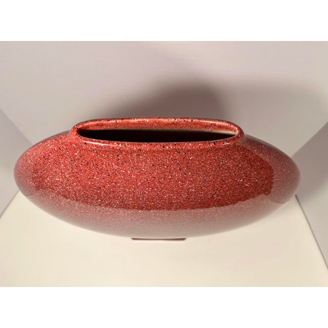 Dante Baldelli Italy 1980s Flat Coral Ceramic Vase 15” Vintage Italian Description: Dante Baldelli Italy – 1980s Flat...