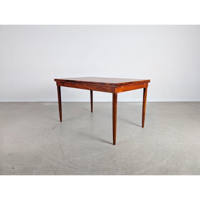 Brown Mid-Century JL Extendable Dining Table in Rosewood by Niels Møller For Sale - Image 8 of 11