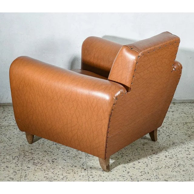 Brown Leather Armchair, Italy, 1970 For Sale - Image 4 of 9
