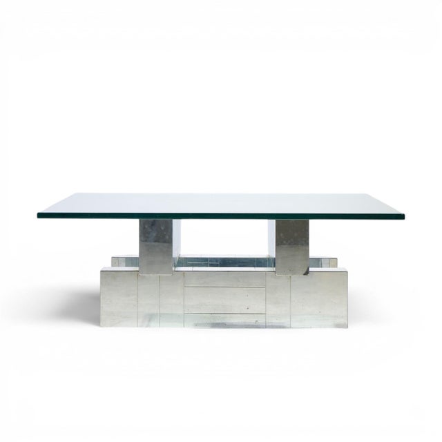 Paul Evans Cityscape Mid Century Chrome and Stainless Steel Coffee Table For Sale In Chicago - Image 6 of 7