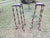 Brutalist Garden Columns in Wrought Iron and Veined Marble, Set of 2 For Sale - Image 5 of 16