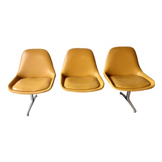 1970s Tandem Mid Century Modern Mustard Bench For Sale
