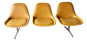 1970s Tandem Mid Century Modern Mustard Bench