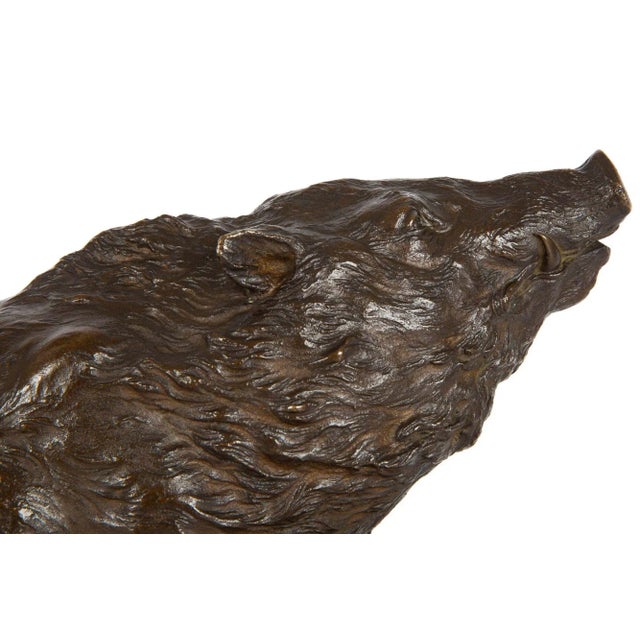 Brown Japanese Meiji Bronze Okimono of a Wild Boar by Akasofu Gyokko For Sale - Image 8 of 13