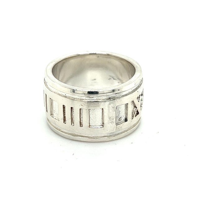 Authentic Tiffany & Co Estate Atlas Ring Size 5.25 Silver 11 mm TIF500 TRUSTED SELLER SINCE 2002 DETAILS Ring Size: 5.25...