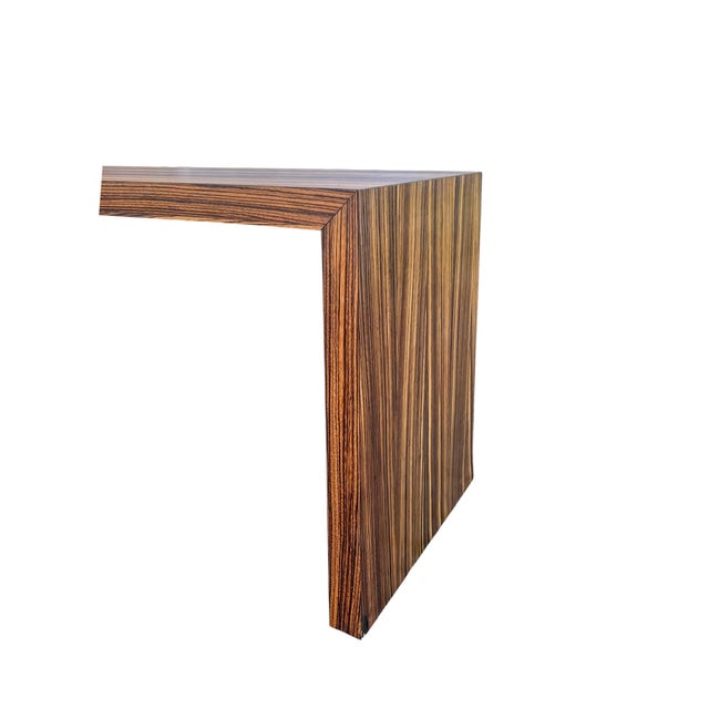 Postmodern Waterfall Desk with Macassar Finish, 1980s For Sale - Image 6 of 13