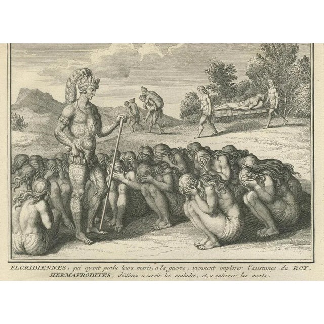 Picart, Florida Women Mourning Their Husbands in Ritual Service, 1734, Print For Sale - Image 9 of 10