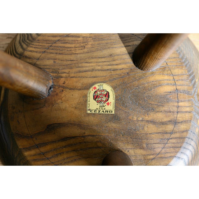 Vintage Tripod Stool in Wood, 1950s For Sale - Image 11 of 14