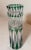 1950s Vintage Handmade Green Val Saint Lambert Belgian Cut to Clear Crystal Glass Vase For Sale - Image 5 of 10