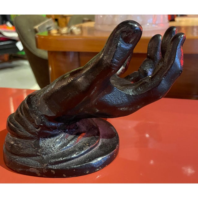 1960s 1960s Black Cast Iron Hand Sculpture For Sale - Image 5 of 8