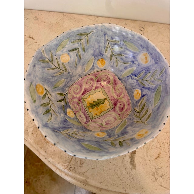 Ceramic Hand Painted Signed Ng Studio Pottery Bowl For Sale - Image 7 of 7