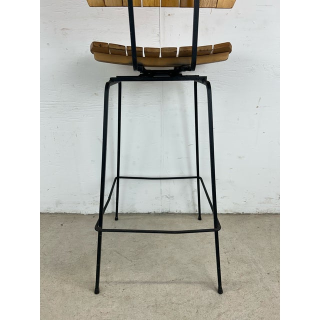 1960s Mid Century Modern Swivel Bar Stool in the Style of Arthur Umanoff For Sale - Image 5 of 12