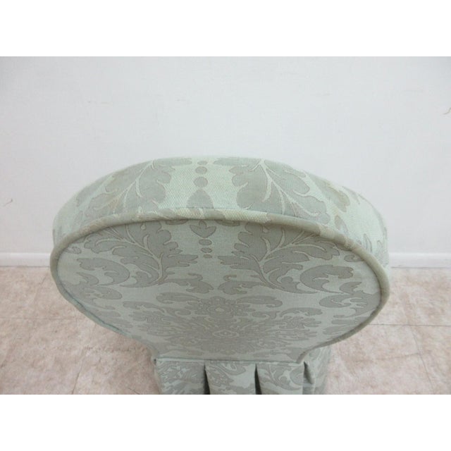 Green 1990s Century Furniture French Boudoir Decorator Swivel Vanity Stool Seat Chair For Sale - Image 8 of 9