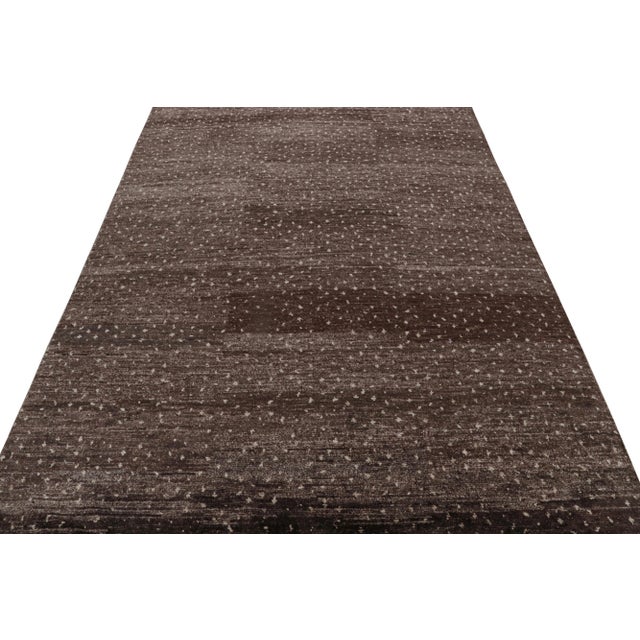Contemporary Rug & Kilim’s Contemporary Minimalist Aubergine Rug With Geometric Patterns For Sale - Image 3 of 7
