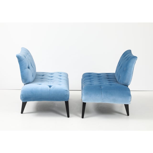 Mid-Century Modern Grosfeld House Oversized Slipper Chairs 1960's Design For Sale - Image 3 of 14