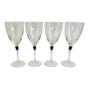 Set of 4 Orrefors Intermezzo Style White Wine Glasses