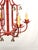 Fabulous Italian Tole Vintage Red Faux Bamboo Pagoda With Brass Bells Chandelier ~ Rewired ~ Restored ~ Rejuvenated For Sale In South Bend - Image 6 of 12