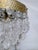 Vintage Brass Ornate Crown Chandelier With French Pendalogue Crystals For Sale In New York - Image 6 of 9