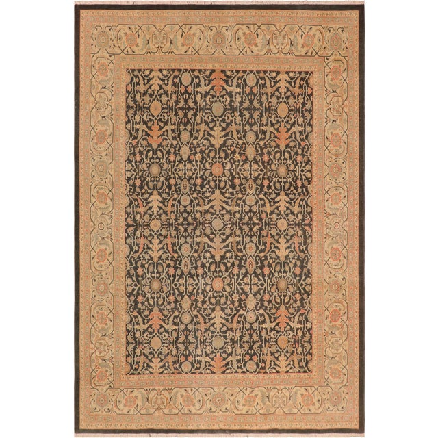 Art Nouveau Dark.green/Beige Wool Rug - 8'2'' X 9'10'' For Sale - Image 10 of 10