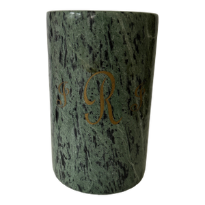 Vintage Mid-Century Modern Green Marble Wine Cooler or Utensil Holder JRJ