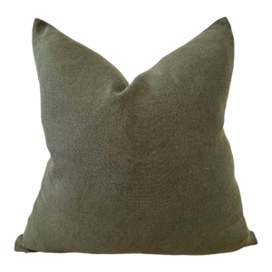 Belgian Linen Pillow in Forest With Insert