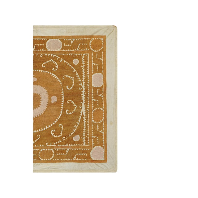 Pale Suzani From Samarkand Uzbekistan - Wall Textile For Sale - Image 4 of 10