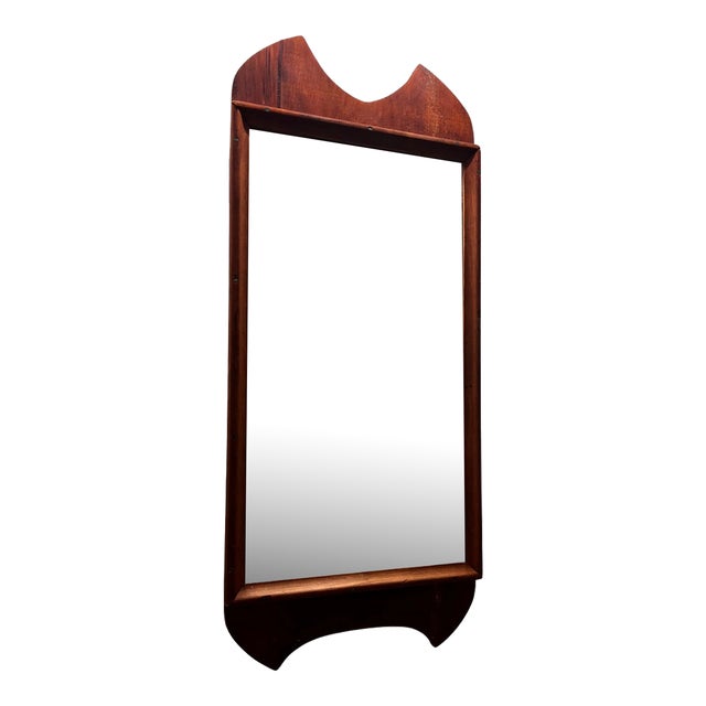 Mid-Century Modern Wood Framed Mirror For Sale