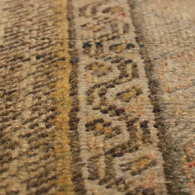 Traditional Antique Kayseri Traditional Tan Beige Wool Rug 4′2″ × 5′9″ For Sale - Image 3 of 7