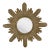 Vintage Mid Century 16.5" Creamy Giltwood Sunburst Wall Mirror For Sale