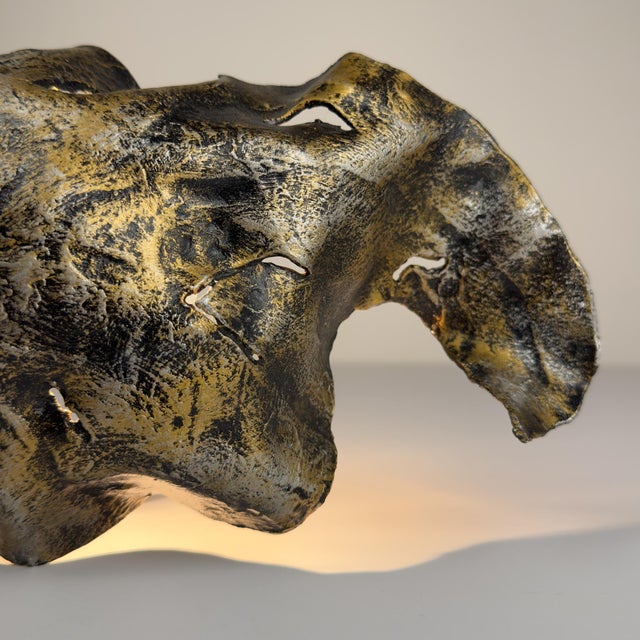 Vintage Italian Brutalist Metal Wall Lamp by Salvino Marsura, 1970s For Sale - Image 14 of 18