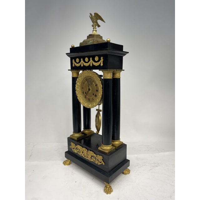 Antique French Empire Style Clock, 1800s For Sale - Image 9 of 17