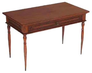 Neoclassic Walnut Coffee Table with Drawer, 1920s
