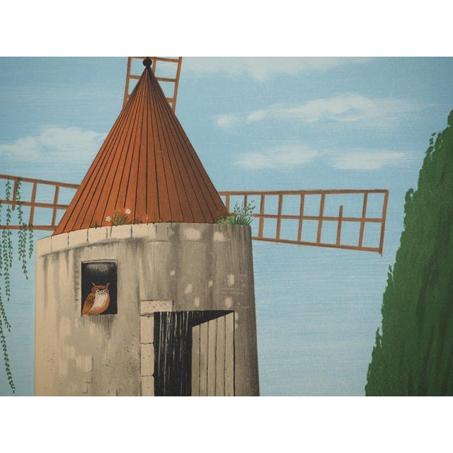 Raymond Peynet, The Mill, Original Lithograph For Sale - Image 4 of 5