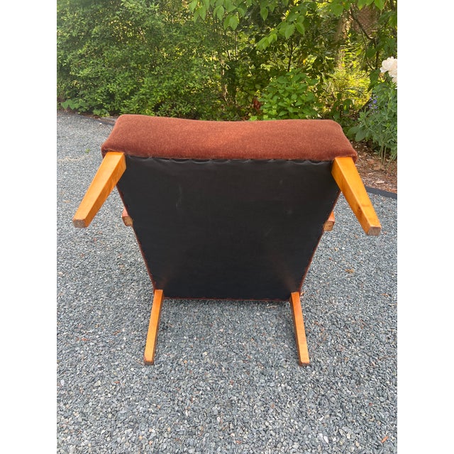 1940s Danish Modern Fritz Hansen Style Lounge Chair in Cinnamon Mohair For Sale - Image 16 of 17