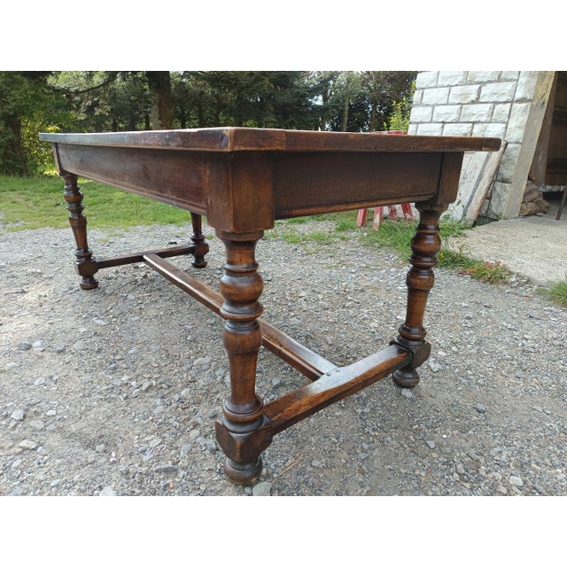 Tan Beech Farmhouse Table, 1940s For Sale - Image 8 of 18