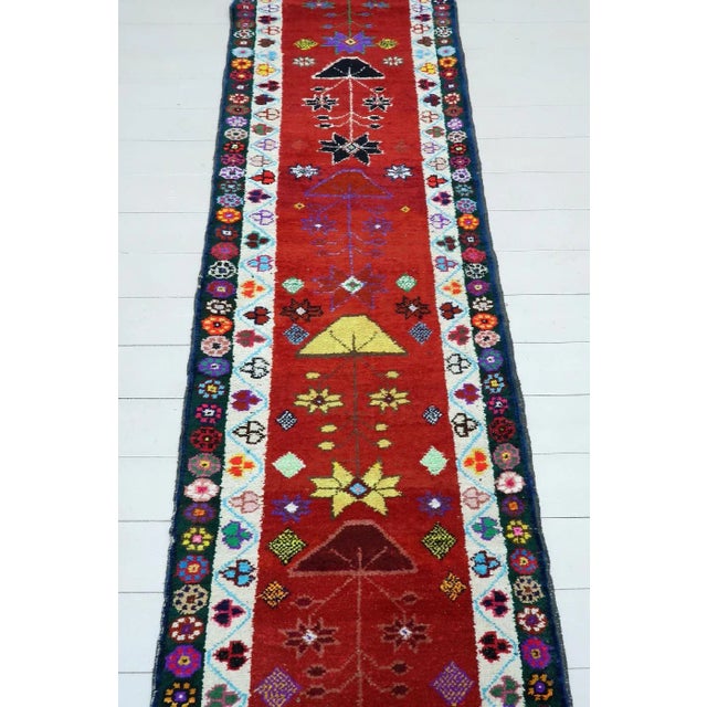 Tribal Early 20th Century Vintage Turkish Geometric Runner-2′5″ × 13′2″ For Sale - Image 3 of 13