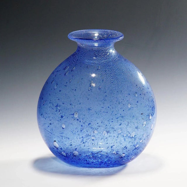 A large blue art glass vase from the 'efeso' series designed by ercole barovier in 1964 for barovier & toso, murano,...