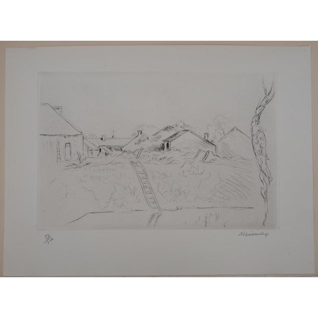 Lucien Mainssieux, Berry Farmyard, Original Signed Etching, 1949 For Sale - Image 7 of 7