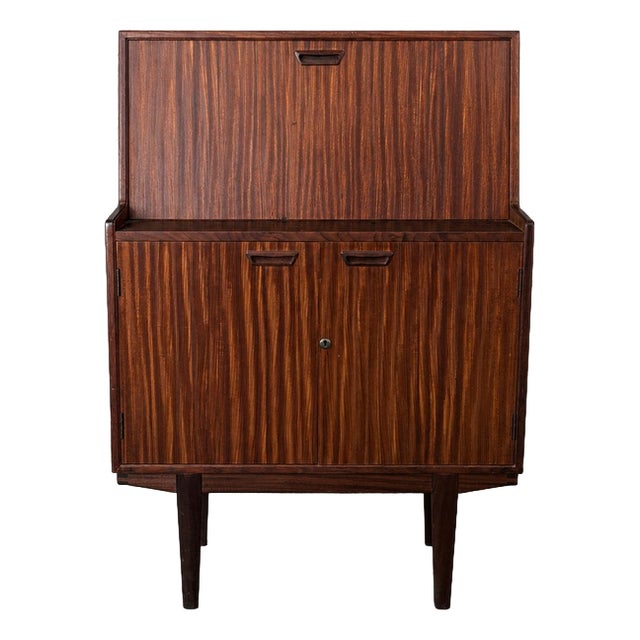 Mid-Century Modern Walnut and Teak Secretaire For Sale