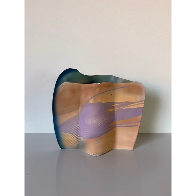 1980's Vintage Southwestern Abstract Studio Pottery Sculptural Vase – Signed For Sale In Miami - Image 6 of 12