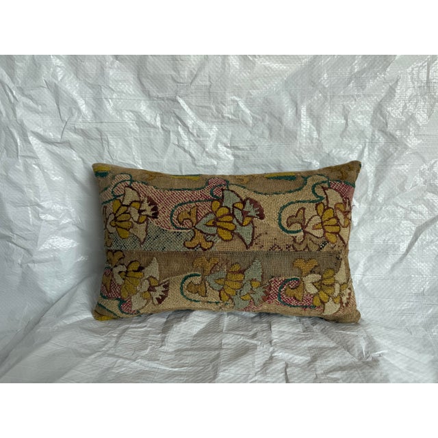 This antique 17th-century Italian Florentine tapestry pillow is fashioned from an early woven textile associated with the...