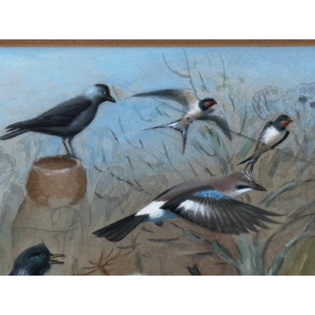 A Winter Gathering: Robin and Mixed British Songbirds — Original Watercolor on Paper in the Tradition of Archibald Thorburn For Sale - Image 16 of 18