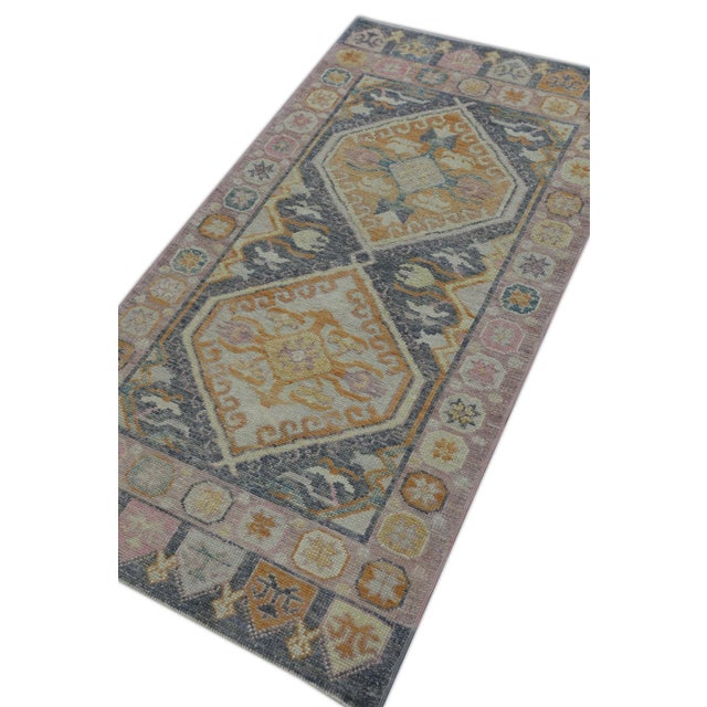Textile Early 21st Century Multicolor Handwoven Turkish Oushak Rug 3'1" X 5'11" For Sale - Image 7 of 9