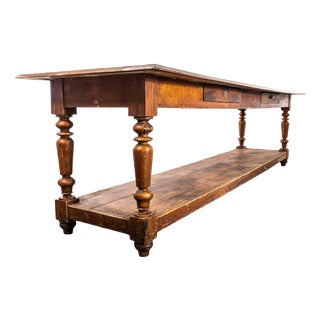 Oak French Drapers Table, 1920s For Sale