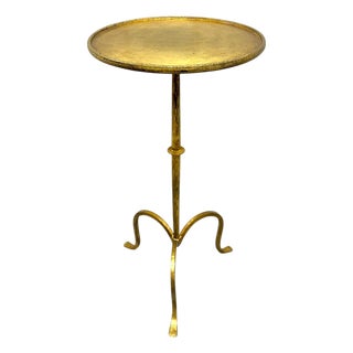 Late 20th Century Hand-Forged Gilded Iron Martini Drink Table in the Style of Visual Comfort For Sale
