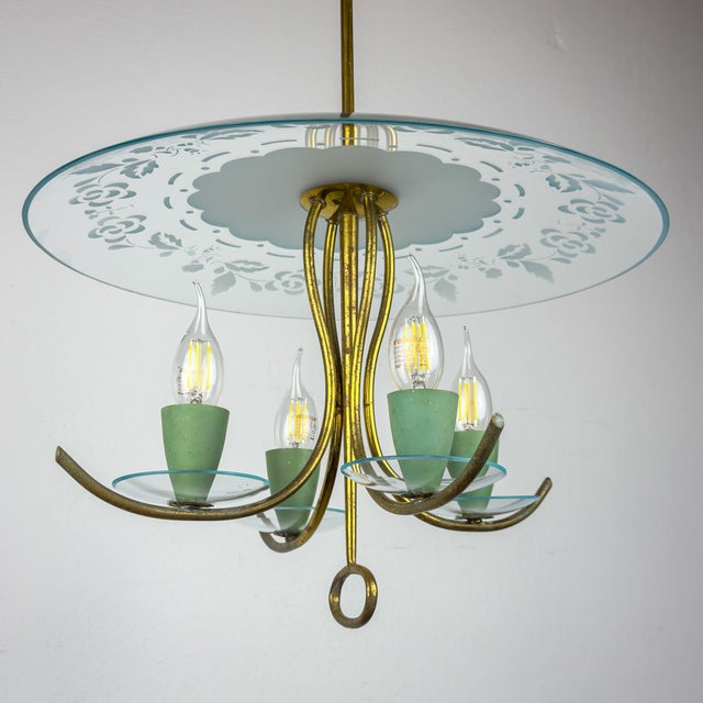 Vintage Chandelier attributed to Pietro Chiesa for Fontana Arte, Italy, 1930s For Sale - Image 13 of 18